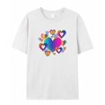 thumbnail image 5 of T Shirts for Women Short Sleeve Cotton Crewneck T-Shirt, Colorful Heart Love Illusion Tee Tops Casual Basic T-Shirts, XS-5XL White XS, 5 of 7