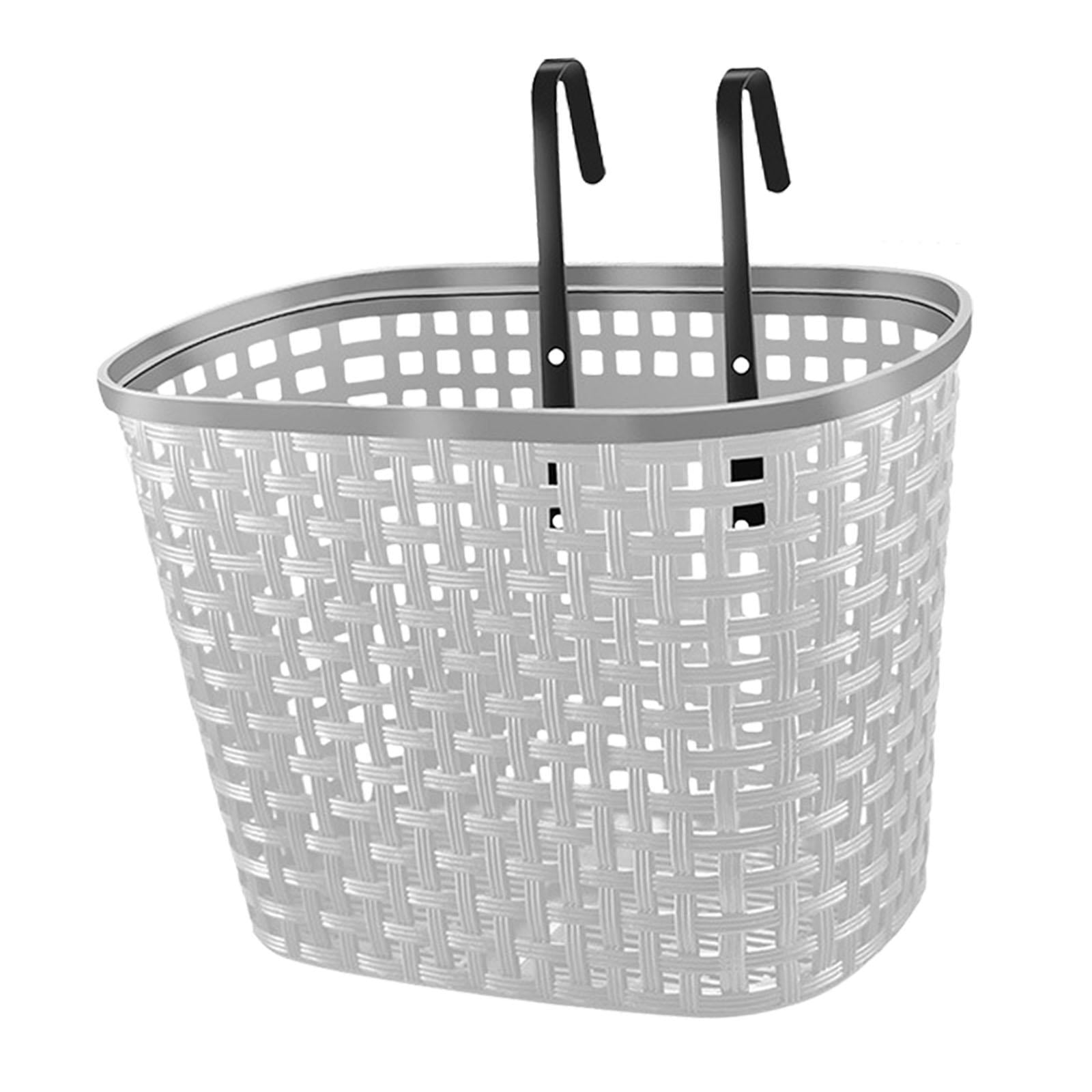 DimyFew Bike Basket Front Decor Hanging Basket Detachable Carrying Trendy Cycling Basket Gray