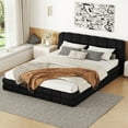 thumbnail image 4 of Harper & Bright Designs Queen Size Upholstered Platform Bed Frame, Berber Fleece Upholstered Grounded Bed with Tufted Headboard, Black, 4 of 11