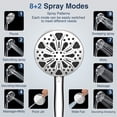 thumbnail image 4 of MOONORAH Shower Head, High Pressure Shower Head with 10 Spray Settings, Filtered Shower Head with 59" Stainless Steel Hose and Shower Stand, Drill-Free Design, Silver, 4 of 10