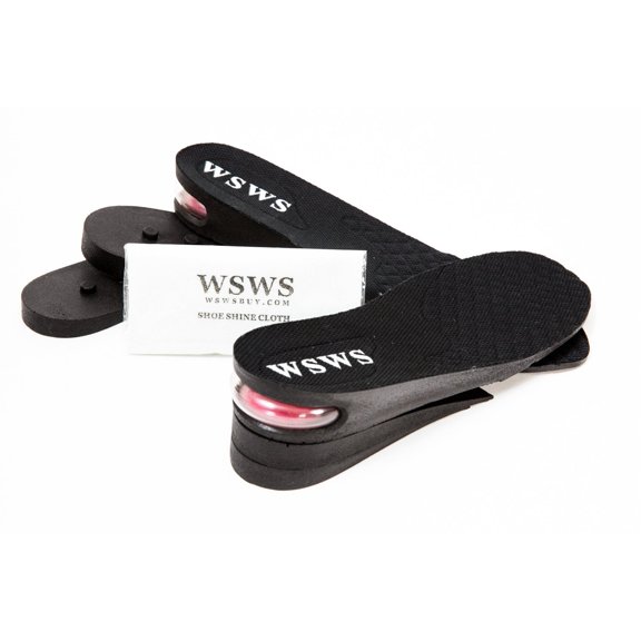 WSWS 3-Layer Height Increase Taller Insole Shoes Pad Air Cushion for MEN