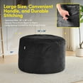 thumbnail image 3 of 3FT Bean Bag Chair, Adults Foam Round Big Sofa Bean Bag for All Ages, Removable Velvet Cover, Black, 3 of 6