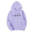 thumbnail image 4 of Ounisa Women's Heavyweight Fleece Heart Graphic Hoodie, Long Sleeve Cozy Sweatshirt with Plush Interior for Extra Warmth and Style, 4 of 9