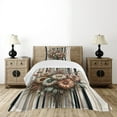 thumbnail image 4 of Ambesonne Floral Quilted Bedspread Set 2 Pcs, Vintage Rustic Bloom Lines, Twin Size, Pale Cinnamon and Sage Green, 4 of 4