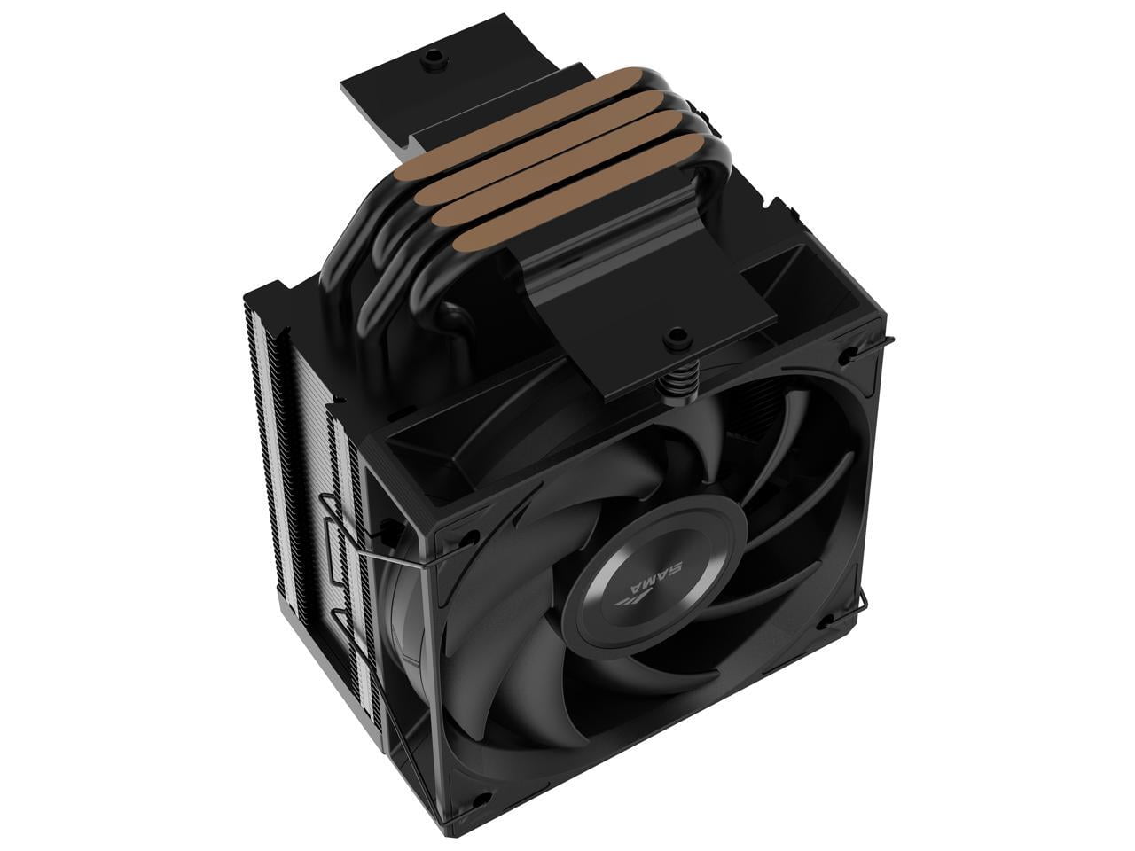 SAMA X40 Single-Tower CPU Air Cooler, 4 Copper Heat Pipes, 100mm PWM Fans, for AMD AM4/AM5, Intel LGA 1700/1150/1151/1200/1851 Thermal Grease/Black