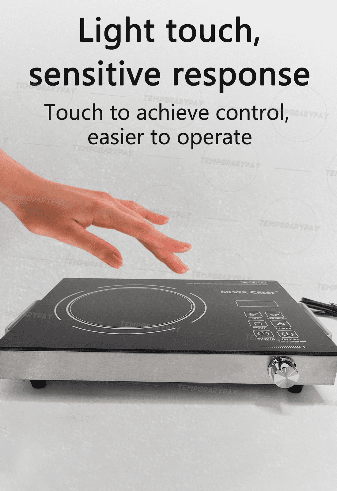 Wobythan Portable Induction Cooktop, 3500W Hot Pot Countertop Burner,  Electric Stove Range Cooktop Touch Sensor Control with Rotary Switch 