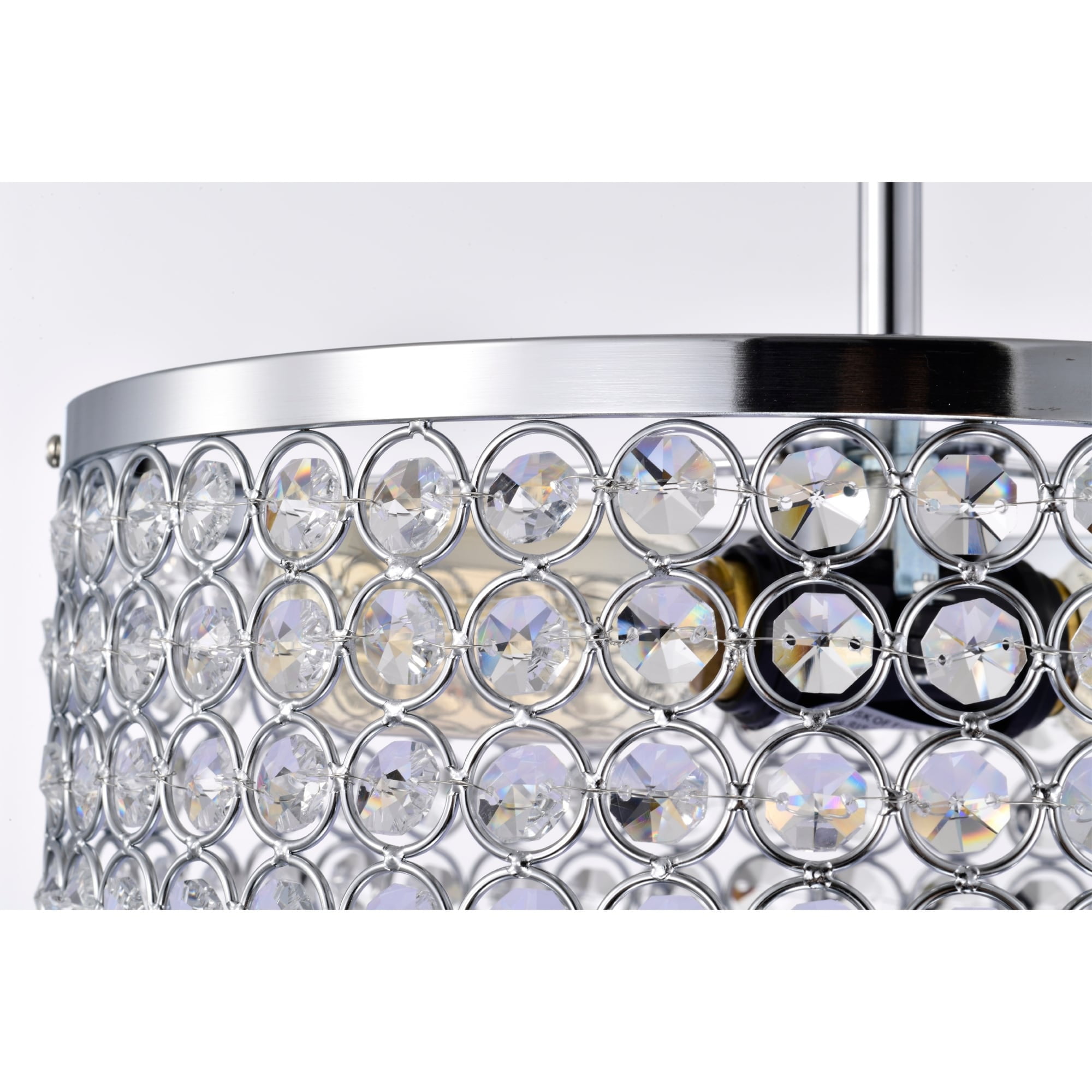 Eudocia 13 in. 2-Light Indoor Polished Chrome Finish Chandelier with Light Kit