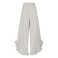 thumbnail image 5 of EDFBUYKRS Female Women Pants Casual Pants for Women Jeans Flare Women Linen Pants Summer Wide Leg Pants Smocked Waist Ruffle Hem Palazzo Pants Boho Flowy Beach Pants with Pocket Xxl, 5 of 8