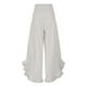 thumbnail image 4 of WILLBEST Pantalones Casuales Bohemios Holgados para Mujer, con Pierna Ancha, Cintura Fruncida, Dobladillo con Volantes, Palazzo con Bolsillos para Playa de Verano. Mediana, 4 of 7