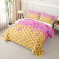 thumbnail image 3 of Erosebridal Baseball Ice Cream Drip Twin Quilt Set,Colorful Sweet Dessert Twin Coverlet Set For Girls,2-Piece, 3 of 7