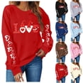 thumbnail image 4 of qucoqpe Womens Valentines Sweatshirt Christmas Oversized Love Heart Pullover Tops Long Sleeve Shirts for Women, 4 of 4