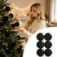 thumbnail image 3 of Hvmvliv 6 Pack Flocked Christmas Tree Ball Ornaments with Soft Velvet Finish for Xmas Holiday Decor, 3 of 7