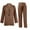 Brown, variant on Womens Blazer Pant Suit Set Plus Size Office Outfits Open Front Blazer Straight Pants 2 Piece Business Casual Sets, 5XL