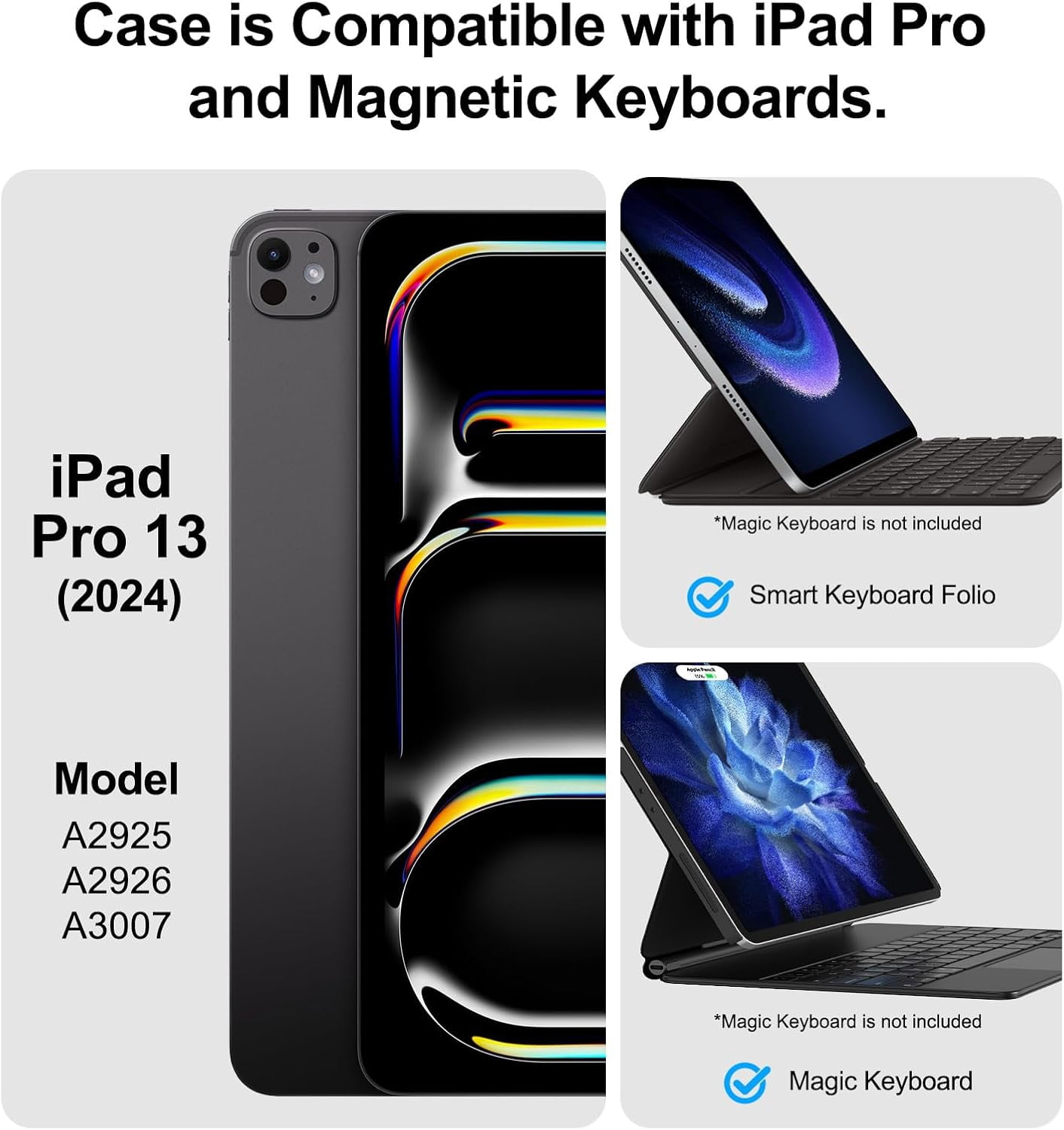 Magic-Keyboard Case for iPad Pro-13 inch M4 2024 with Pencil