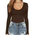 thumbnail image 3 of Women Comfortable Womens Crew Neck Long Sleeve Bodysuit Sleek Tops for Occasions and Everyday Wear Body Suits Women Clothing, 3 of 4