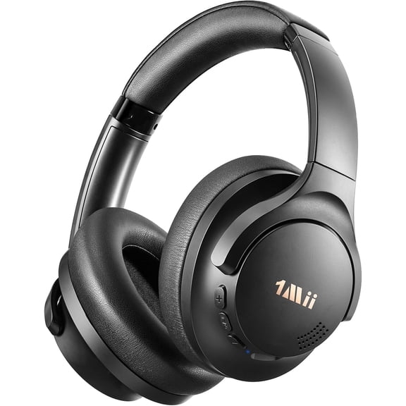1Mii Y8+ Hybrid Active Noise Cancelling Headphones, 100H Ultra Playtime, Bluetooth 6.0 Over Ear, Wireless Hi-Res Audio & Deep Bass, Comfort for Travel & Home Office, AI Chat & Custom EQ via APP, Blac