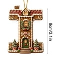 thumbnail image 4 of Gingerbread House Letter Christmas Ornament 3.15in Personalized Acrylic Xmas Tree Hanging Pendant DIY Custom 26 Alphabet Keepsake for Home Holiday Decor Gifts for Family Friends, 4 of 7
