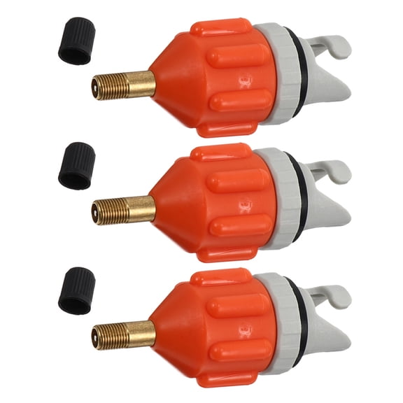 TEHAUX  3 Pcs Inflatable Bed Pump Adapter Air Valve Adaptor Nozzles Red