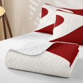 thumbnail image 4 of Homewish Wavy Stripes Twin Quilt Set,Abstract Artwork Twin Coverlet Set,Red,2pcs, 4 of 7