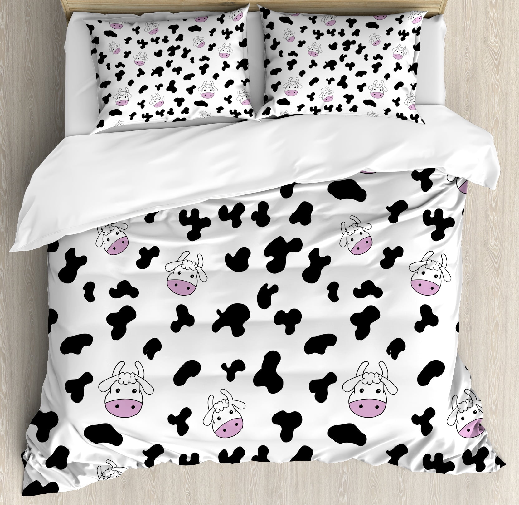 Cow Print King Size Duvet Cover Set Animal Cow Hide Pattern