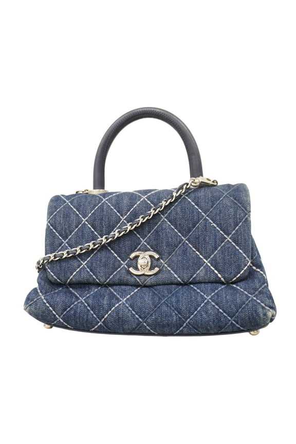 Pre-Owned Chanel Handbag Chain Shoulder Bag with Coco Handle, Denim Blue, 2-Way for... (Good)