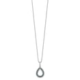 thumbnail image 2 of 925 Sterling Silver Box Necklace with Pendants Chain White Night Blue and Diamond Teardrop 18 Inch 2 Extender 14.5 mm, 2 of 6