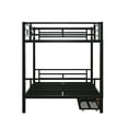 thumbnail image 5 of Euroco Metal Full over Full Bunk Bed with 2 Drawers, Convertible 2 Beds in One, Black, 5 of 21