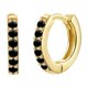 thumbnail image 1 of Nvzi Conjunto multicolor Nvziround con pendientes de circonitas, pendientes de moda, pendientes circulares dorados (negro), 1 of 4