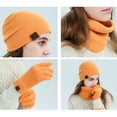 thumbnail image 3 of Hat Scarf Gloves Set Classic Unisex Thermal Gloves Loop Scarf Ribbed Knit Cap, 3 of 10