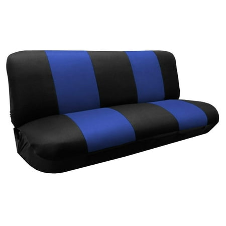 - Premier Knit Mesh Full Size Bench Seat Cover for Pickups Vans SUV\'s Black and Blue Stripes Polyester Mesh For Chevy Silverado