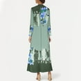 thumbnail image 5 of Kilaqueen Loose Fitness Abaya for Women Casual Long Sleeve Printed Maxi Dresses Lady Muslim Robe Crew Neck Lightweight A Line Dresses for Women, 5 of 8