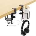 thumbnail image 4 of 2 Portavasos de Escritorio 2 en 1 con Soporte para Auriculares, Gancho Antiderrames con Clip para Vasos de Mesa con Rotación de 360°, 4 of 5