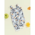 thumbnail image 3 of Suealasg Baby Boys Girls Overalls Romper 3 6 12 18 Months Infant Halloween Clothes Sleeveless Square Neck Ghost Cobweb Print Overalls Jumpsuits, 3 of 7