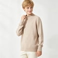 thumbnail image 3 of fatyb Boys Girls Knit Sweater Mock Neck Thermal Pullover Casual Kids Long Sleeve Fall Winter School Tops, 3 of 6