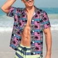 thumbnail image 7 of Pofeuu Hawaii Palms Print Hawaiian Shirt for Men Sleeves Casual Button Down Summer Beach Dress Shirts T-Shirts,X-Large, 7 of 7