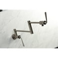 thumbnail image 4 of Kingston Brass KS4108ZL Silver Sage Two-Handle 1-Hole Wall Mount Pot Filler Faucet in Brushed Nickel, 4 of 8