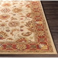 thumbnail image 4 of BoutiqueRugs Dresher Boho Hand Tufted Wool Natural Fiber Soft Area Rug - Traditional Floral Damask Carpet for Living Room, Bedroom, Dining Room - Tan, Rust, Olive - 5' x 8', 4 of 19