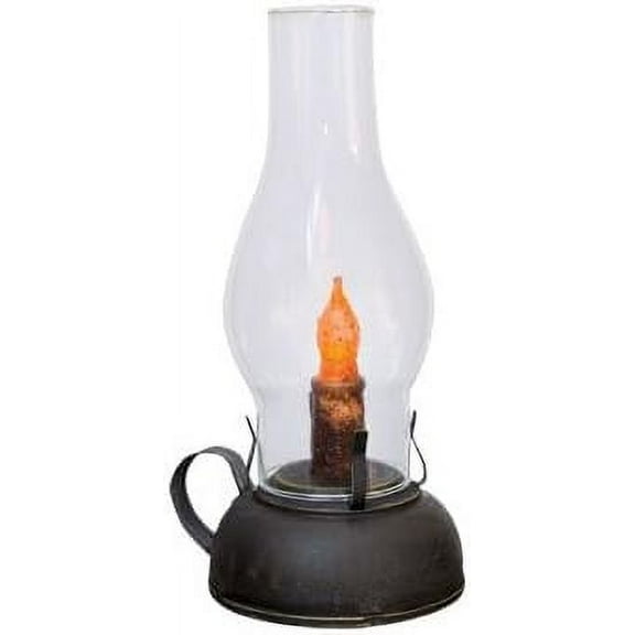 Primitive Decorative Oil Library Lantern with Timer Candle, Rustic Black Finish$$Home Decor, Kitchen, & Other