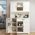 thumbnail image 6 of Aiho Kitchen Pantry Cabinet with Countertop Kitchen Hutch Storage Cabinet 67" Tall Pantry Coffee Bar with Storage, Modern Kitchen Hutch with Microwave Stand for Dining Room, Kitchen - White, 6 of 6