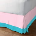 thumbnail image 2 of D.N.G. BEDDINGS 1 Piece Split Corner Two Tone Tailored Bed Skirt, Twin Size 6 Inch Deep Pocket, 800 Thread Count, 100% Egyptian Cotton, Solid Light Pink/Turquoise Blue Color., 2 of 3