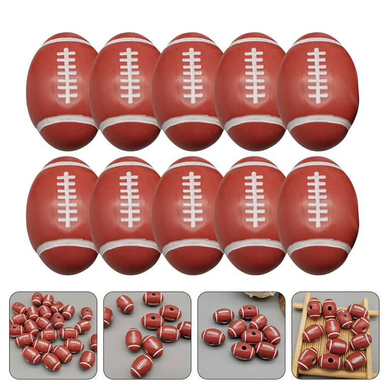 100pcs Acrylic Football Beads Football Beads for Necklace Bracelet DIY  Sports Beads 