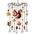 thumbnail image 2 of Fall Acrylic Suncatcher Wind Chime - Stained Glass Animal Hanging Ornament with Chimes, Fall Decor for Window Garden Yard Patio, Squirrel Style, 2 of 7
