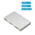 thumbnail image 4 of Uxcell RFID Credit Card Holder Metal Wallet Stainless Steel Business Card Holder for Women Men Brushed Silver 2 Pack, 4 of 6