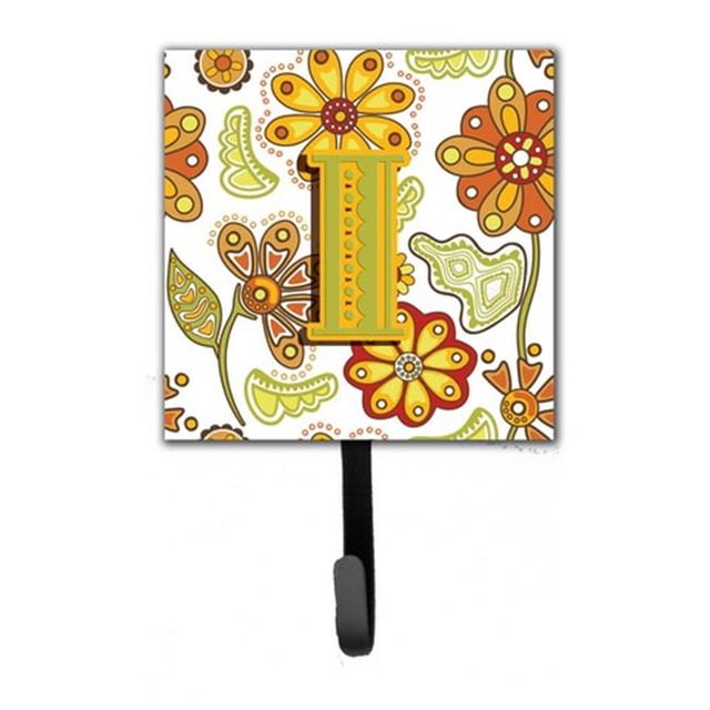 Carolines Treasures CJ2003-ISH4 Letter I Floral Mustard And Green Leash & Key Holder