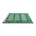 thumbnail image 2 of Ahgly Company Machine Washable Indoor Square Persian Turquoise Blue Traditional Area Rugs, 4' Square, 2 of 4