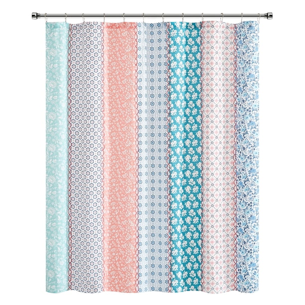 The Pioneer Woman Ditsy Patchwork CottonRich Shower Curtain, 72"x72