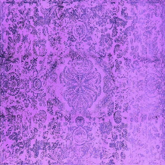Ahgly Company Indoor Square Oriental Purple Industrial Area Rugs, 4' Square