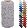 thumbnail image 1 of HSHDLDF Light Gray Macrame Cord, 3mm x 109 yards, Colored Macrame Rope, Cotton, For Wall Hanging, Plant Hangers, Crafts, Knitting, 1 of 7
