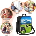 thumbnail image 6 of Cauagu Grazing Cows Mountain View Insulated Lunch Bag - Reusable Lunch Box Thickened Thermal Leakproof Lunch Tote Bag for Adult Office/Travel Picnic, 6 of 7