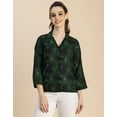 thumbnail image 5 of Moomaya Long Sleeve Shirt Collar Printed Top - Women's Stylish Georgette Top, 5 of 9
